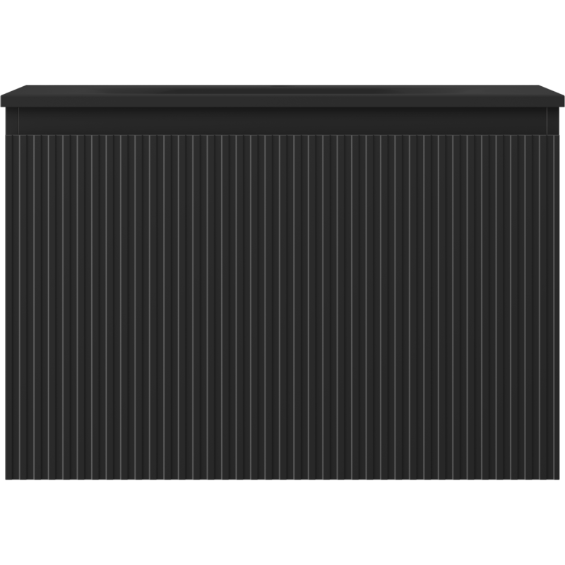 Mexen Rivel badkamerkast 70 cm met wastafel Vela, 1 lade, geribbeld, zwart mat - 91A20-07047-1-BF71-W23M71