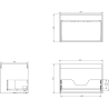 Mexen Rivel badkamerkast 70 cm met wastafel Vela, 1 lade, gegroefd, zwart mat - 91A20-07047-1-BF71-W23M71