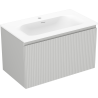 Mexen Rivel gabinete de baño 80 cm con lavabo Vela, 1 cajón, ranurado, gris mate/blanco mate - 91A20-08047-1-BF62-W23M01