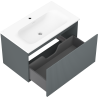 Mexen Rivel bathroom cabinet 80 cm with Vela washbasin, 1 drawer, fluted, graphite matt/white matt - 91A20-08047-1-BF66-W23M01