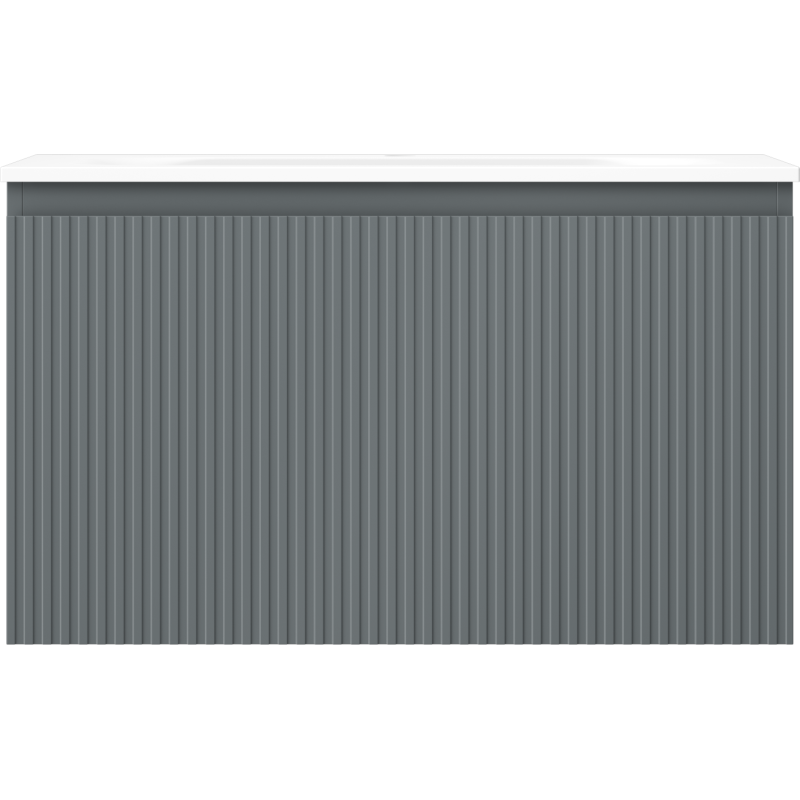 Mexen Rivel kylpyhuonekaappi 80 cm altaalla Vela, 1 laatikko, uurrettu, grafiitin matta/valkoinen matta