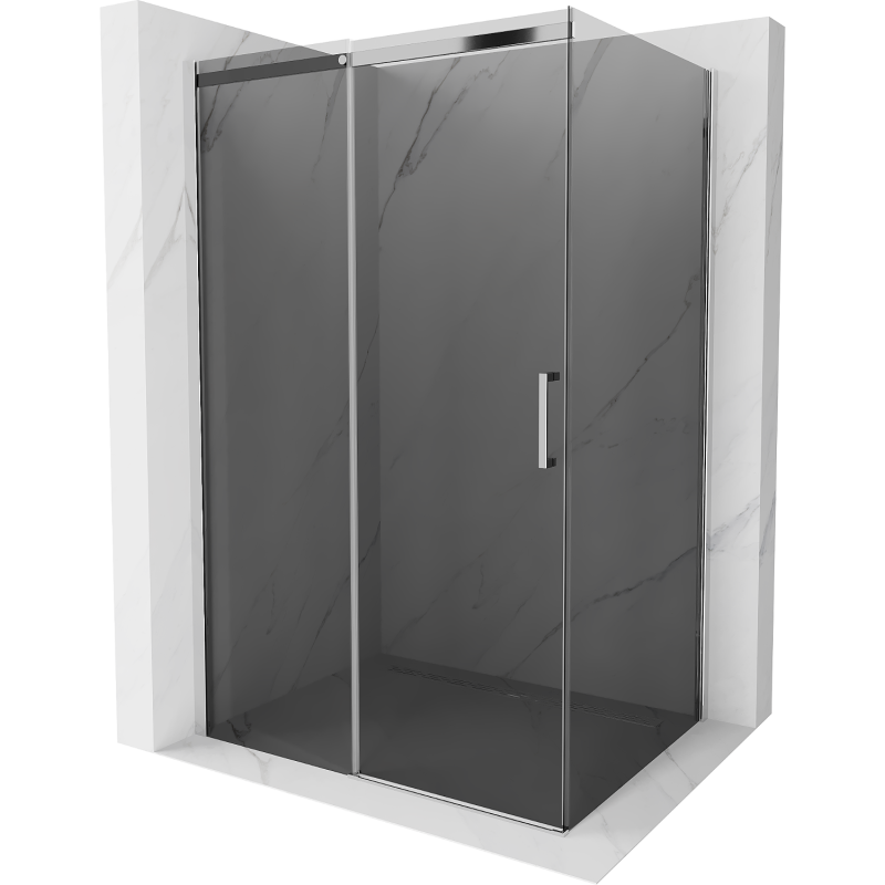 Mexen Omega uitschuifbare douchecabine 130 x 80 cm, grafiet, chroom - 825-130-080-01-40