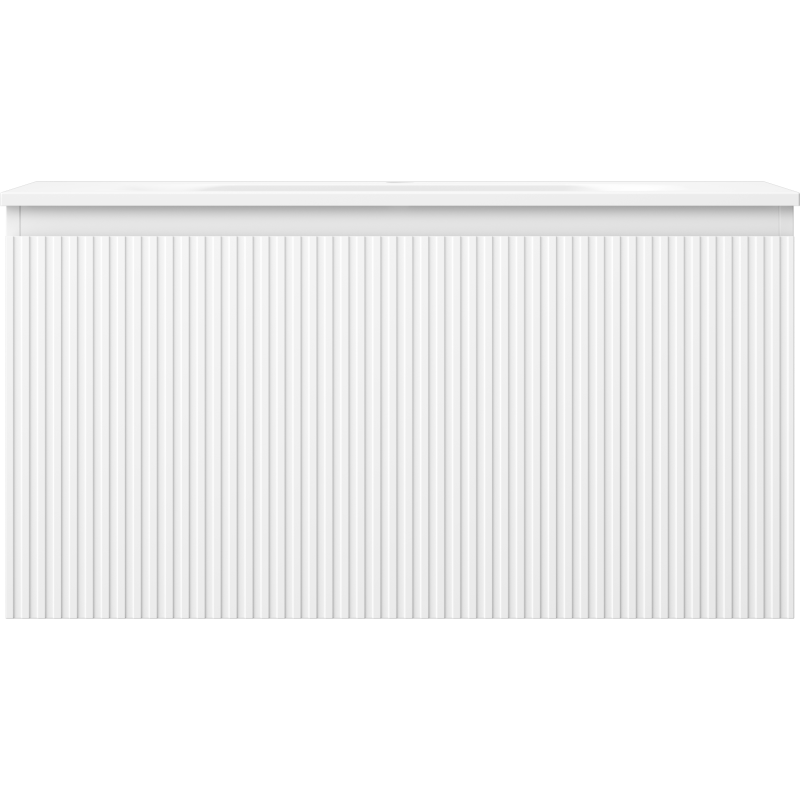 Mexen Rivel armario de baño 90 cm con lavabo Vela, 1 cajón, ranurado, blanco mate - 91A20-09047-1-BF01-W23M01