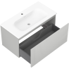 Mexen Rivel armario de baño 90 cm con lavabo Vela, 1 cajón, ranurado, gris mate/blanco mate - 91A20-09047-1-BF62-W23M01