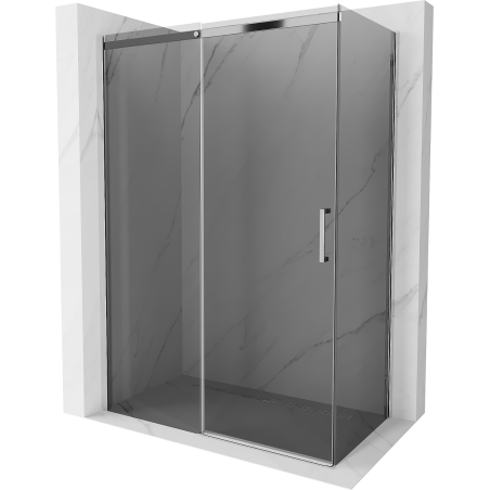 Mexen Omega Duschkabine Schiebetür 140 x 80 cm, Graphit, Chrom - 825-140-080-01-40