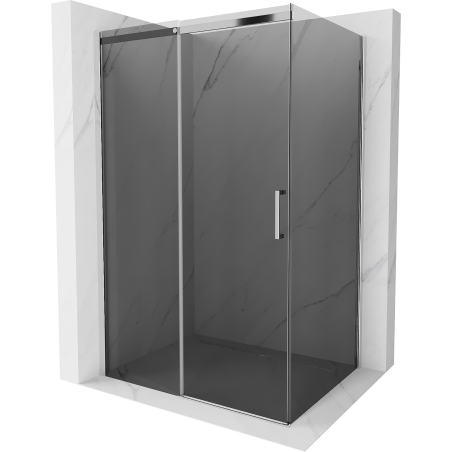 Mexen Omega schuifbare douchecabine 140 x 100 cm, grafiet, chroom - 825-140-100-01-40