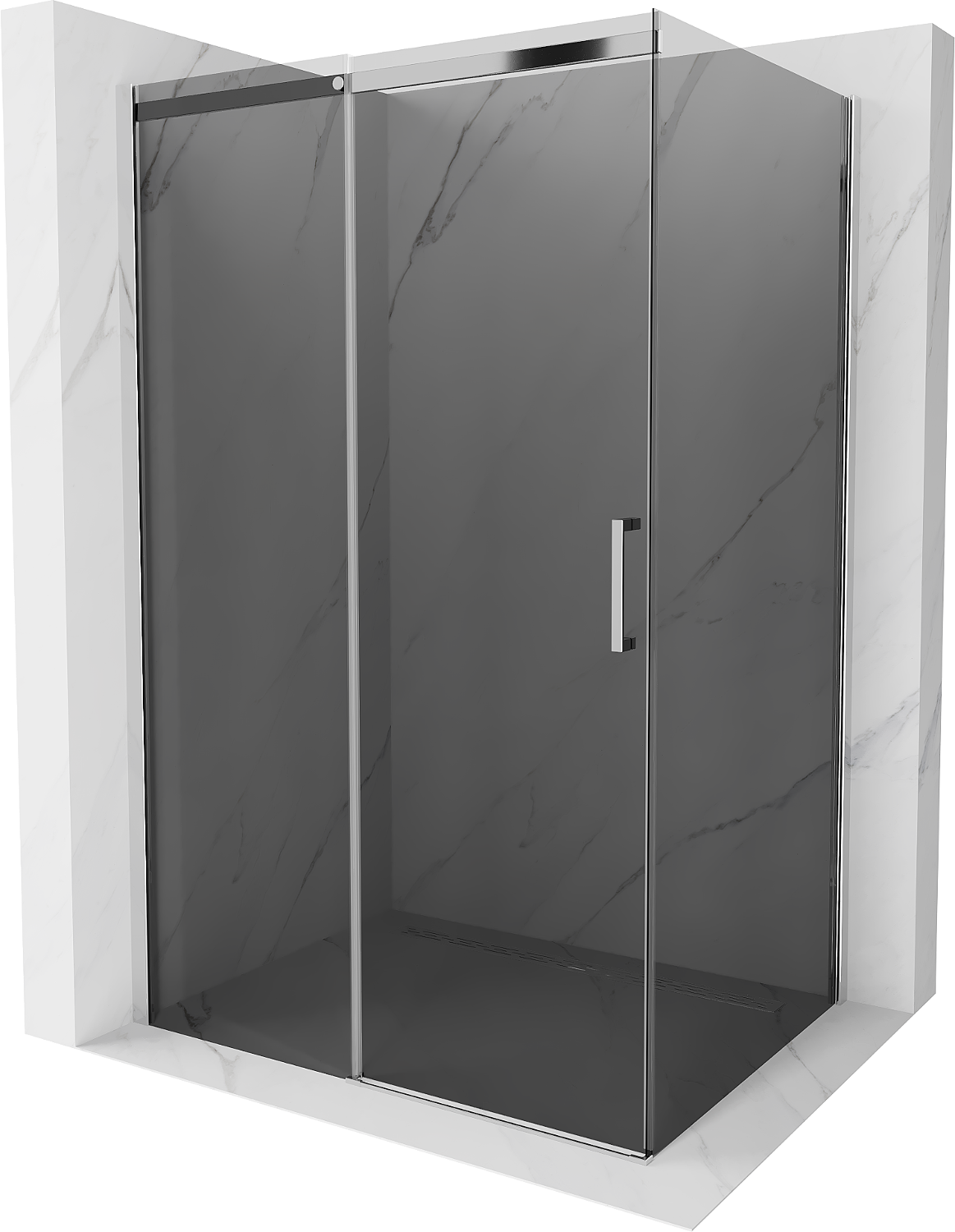 Mexen Omega kabina prysznicowa rozsuwana 140 x 100 cm, grafit, chrom - 825-140-100-01-40