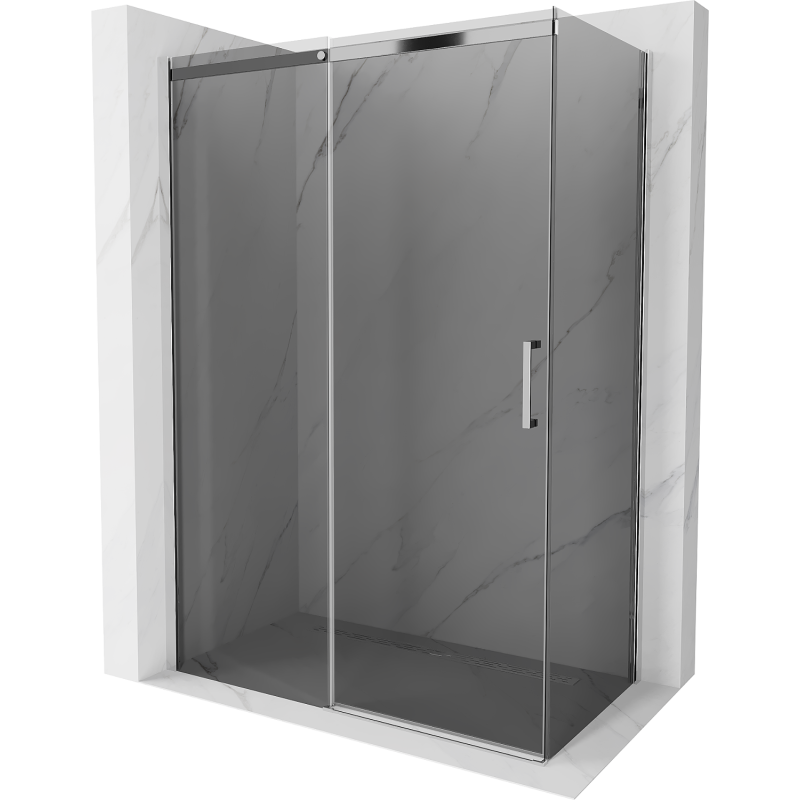 Mexen Omega schuifbare douchecabine 150 x 80 cm, grafiet, chroom - 825-150-080-01-40