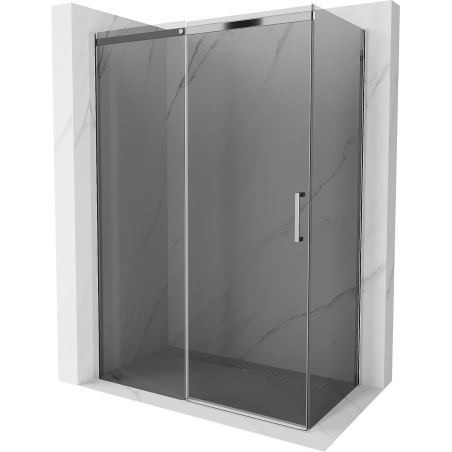 Mexen Omega schuifbare douchecabine 150 x 80 cm, grafiet, chroom - 825-150-080-01-40