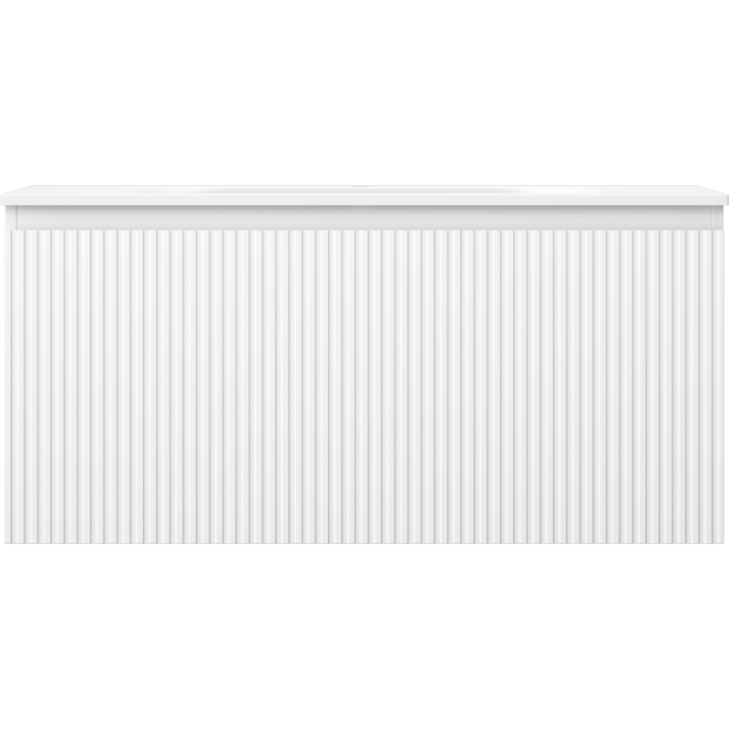 Mexen Rivel mobile da bagno 100 cm con lavabo Vela, 1 cassetto, scanalato, bianco opaco - 91A20-10047-1-BF01-W23M01