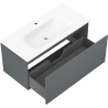 Mexen Rivel mobile bagno 100 cm con lavabo Vela, 1 cassetto, scanalato, grafite opaco/bianco opaco - 91A20-10047-1-BF66-W23M01