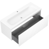 Mexen Rivel meuble de salle de bains 120 cm avec lavabo Vela, 1 tiroir, rainuré, blanc mat - 91A20-12047-1-BF01-W23M01