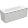 Mexen Rivel armoire de salle de bain 120 cm avec lavabo Vela, 1 tiroir, rainurée, gris mat/blanc mat