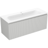 Mexen Rivel meuble de salle de bain 120 cm avec lavabo Vela, 1 tiroir, rainuré, gris mat/blanc mat - 91A20-12047-1-BF62-W23M01