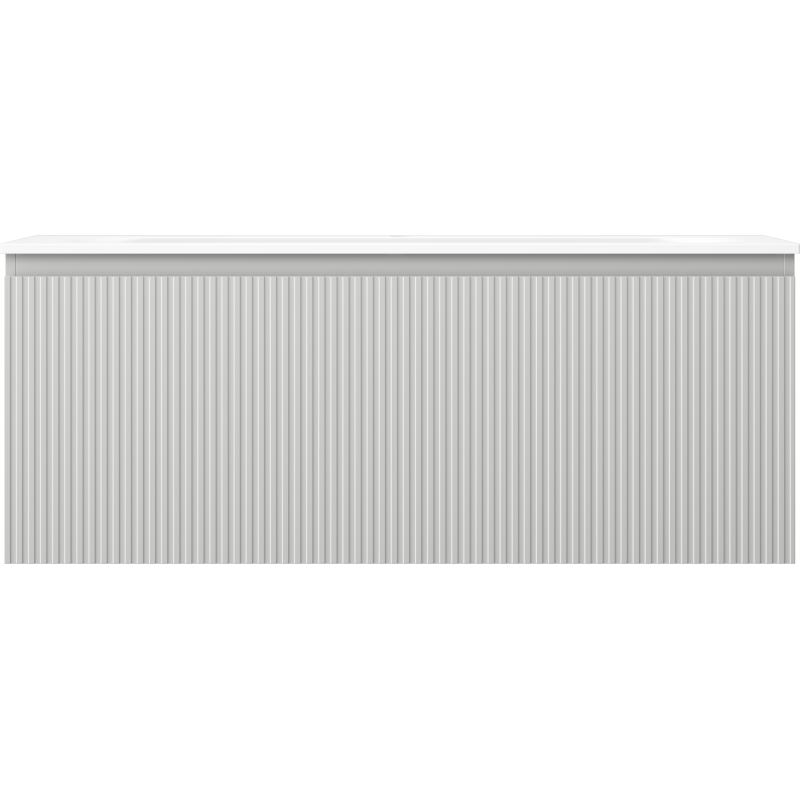 Mexen Rivel badkamerkast 120 cm met wastafel Vela, 1 lade, gefreesd, grijs mat/wit mat - 91A20-12047-1-BF62-W23M01