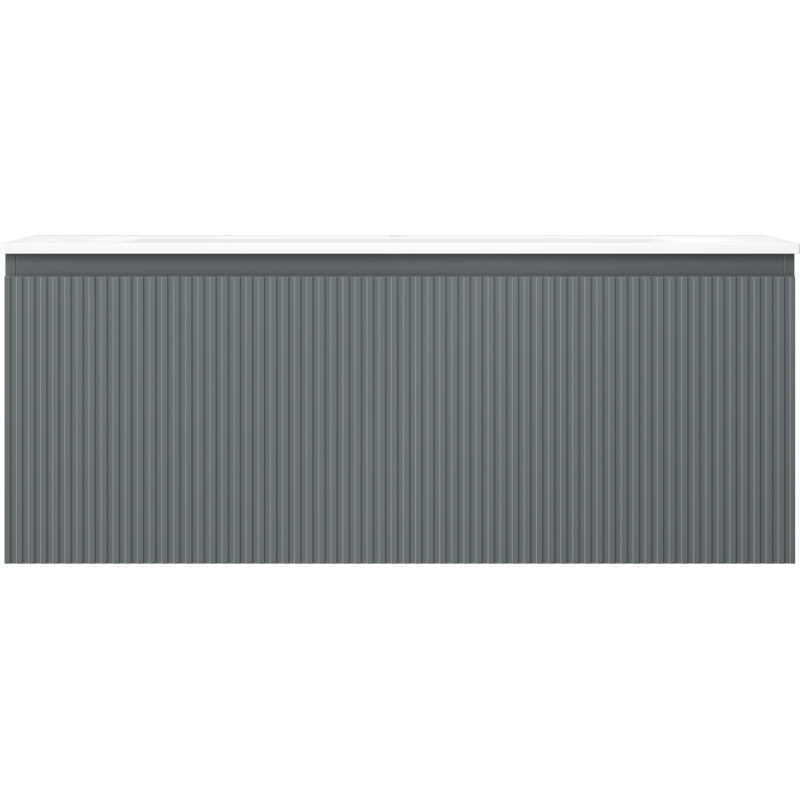 Mexen Rivel badkamerkast 120 cm met wastafel Vela, 1 lade, geribbeld, grafiet mat/wit mat - 91A20-12047-1-BF66-W23M0