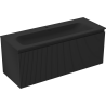 Mexen Rivel 120 cm Bathroom Cabinet with Vela Basin, 1 Drawer, Fluted, Black Matte - 91A20-12047-1-BF71-W23M71