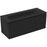 Mexen Rivel Badezimmerschrank 120 cm mit Waschbecken Vela, 1 Schublade, geriffelt, schwarz matt - 91A20-12047-1-BF71-W23M71