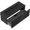 Mexen Rivel Badezimmerschrank 120 cm mit Waschbecken Vela, 1 Schublade, geriffelt, schwarz matt - 91A20-12047-1-BF71-W23M71