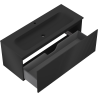 Mexen Rivel Badezimmerschrank 120 cm mit Waschbecken Vela, 1 Schublade, gerillt, schwarz matt - 91A20-12047-1-BF71-W23M71