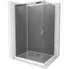 Mexen Omega schuifdouchecabine 100 x 70 cm, grafiet, chroom + Flat douchebak, wit - 825-100-070-01-40-4010