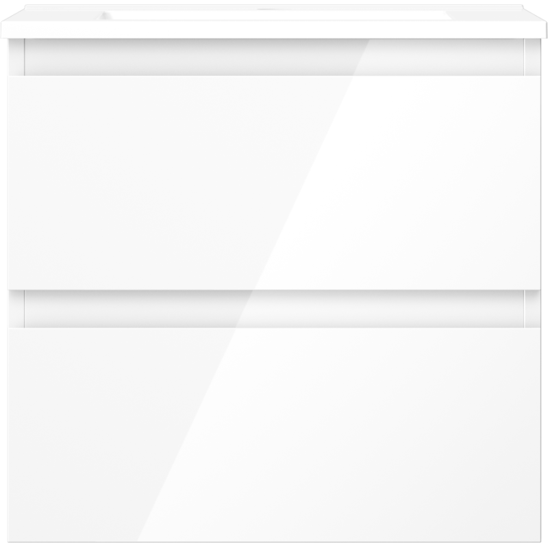 Mexen Orio badkamerkast 50 cm met Otis wastafel, 2 laden, witte hoogglans - 91A10-05047-2-BFF00-W18M00