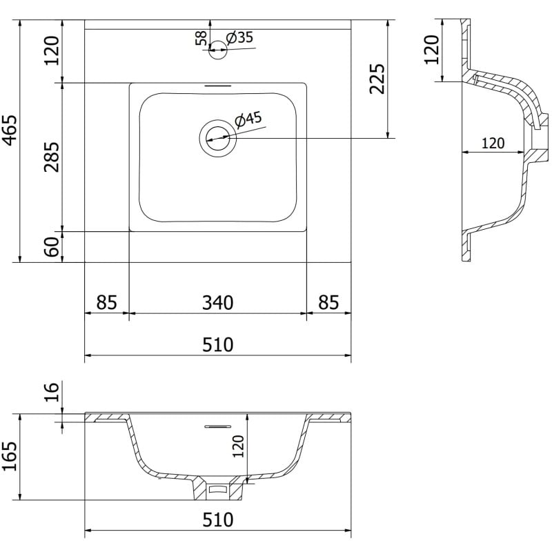 Mexen Orio mueble de baño 50 cm con lavabo Otis, 2 cajones, blanco mate - 91A10-05047-2-BFF01-W18M01
