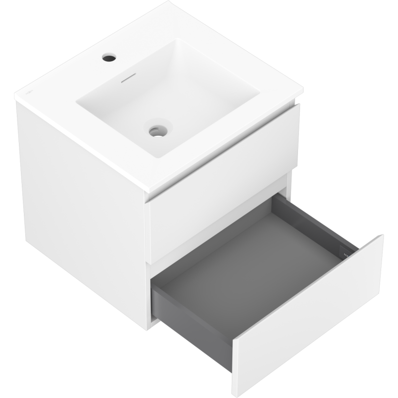 Mexen Orio meuble de salle de bain 50 cm avec lavabo Otis, 2 tiroirs, blanc mat - 91A10-05047-2-BFF01-W18M01