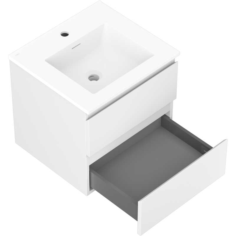 Mexen Orio mobile da bagno 50 cm con lavabo Otis, 2 cassetti, bianco opaco - 91A10-05047-2-BFF01-W18M01