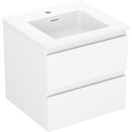 Mexen Orio bathroom cabinet 50 cm with Otis washbasin, 2 drawers, white matte - 91A10-05047-2-BFF01-W18M01
