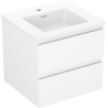 Mexen Orio bathroom cabinet 50 cm with Otis washbasin, 2 drawers, white matte - 91A10-05047-2-BFF01-W18M01