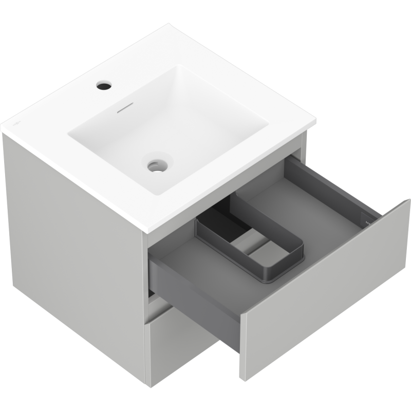 Mexen Orio armario de baño 50 cm con lavabo Otis, 2 cajones, gris mate/blanco mate - 91A10-05047-2-BFF62-W18M01