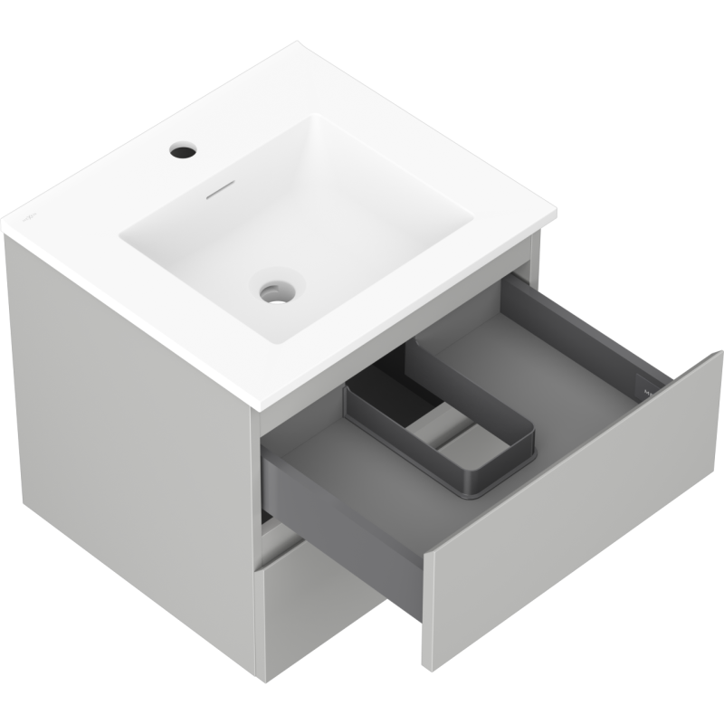 Mexen Orio mobile da bagno 50 cm con lavandino Otis, 2 cassetti, grigio opaco/bianco opaco - 91A10-05047-2-BFF62-W18M01