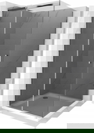 Mexen Omega Schiebeduschkabine 100 x 100 cm, Graphit, Chrom + Flat Duschwanne, weiß - 825-100-100-01-40-4010