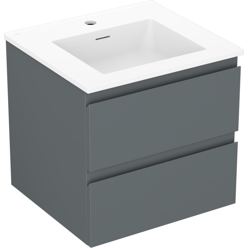 Mexen Orio armario de baño 50 cm con lavabo Otis, 2 cajones, grafito mate/blanco mate - 91A10-05047-2-BFF66-W18M01