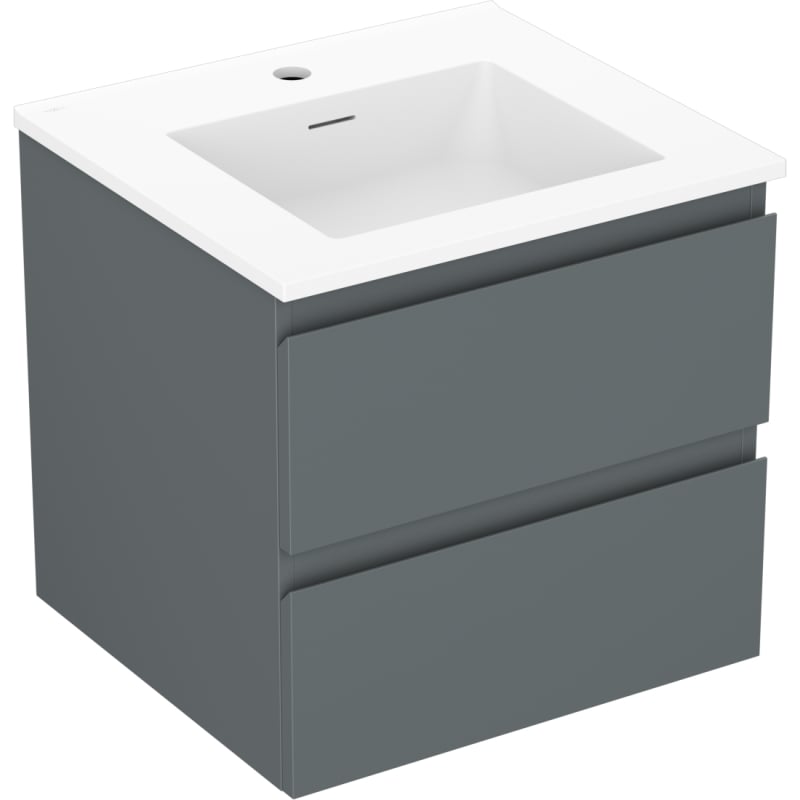 Mexen Orio cabinet de salle de bain 50 cm avec lavabo Otis, 2 tiroirs, graphite mat/blanc mat - 91A10-05047-2-BFF66-W18M01