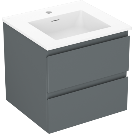 Mexen Orio gabinete de baño de 50 cm con lavabo Otis, 2 cajones, grafito mate/blanco mate - 91A10-05047-2-BFF66-W18M01