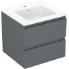 Mexen Orio meuble de salle de bains 50 cm avec lavabo Otis, 2 tiroirs, graphite mat/blanc mat - 91A10-05047-2-BFF66-W18M01