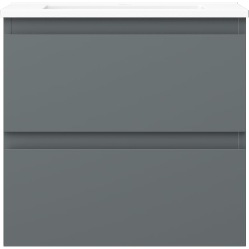 Mexen Orio cabinet de salle de bain 50 cm avec lavabo Otis, 2 tiroirs, graphite mat/blanc mat - 91A10-05047-2-BFF66-W18M01