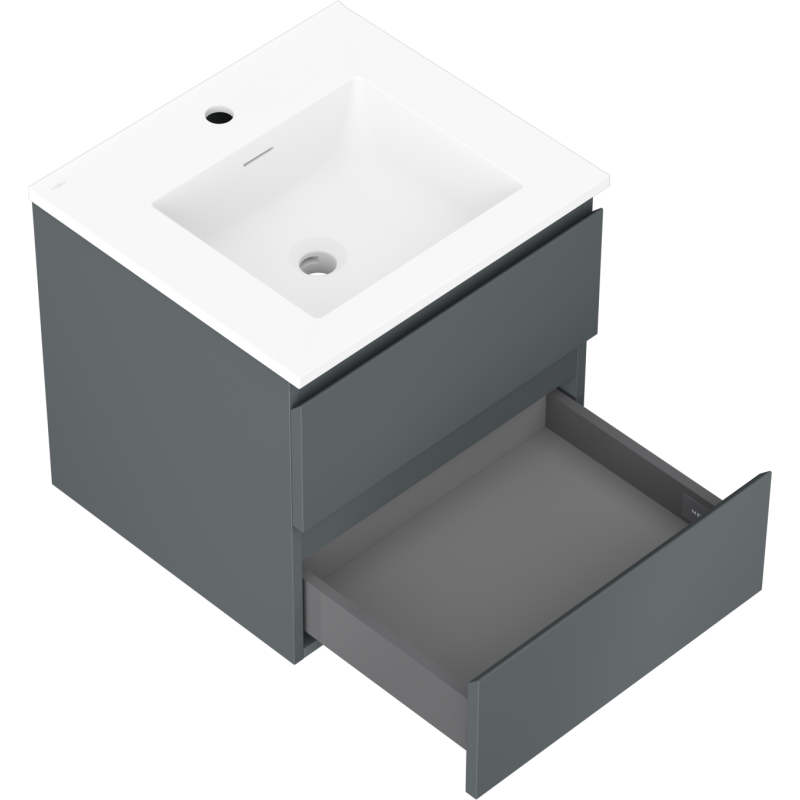 Mexen Orio mobile bagno 50 cm con lavabo Otis, 2 cassetti, grafite opaco/bianco opaco - 91A10-05047-2-BFF66-W18M01