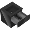 Mexen Orio mobiletto da bagno 50 cm con lavabo Otis, 2 cassetti, nero lucido/nero opaco - 91A10-05047-2-BFF70-W18M71