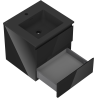 Mexen Orio Badezimmerschrank 50 cm mit Waschbecken Otis, 2 Schubladen, Schwarz Glanz/Schwarz Matt - 91A10-05047-2-BFF70-W18M71
