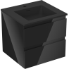 Mexen Orio armario de baño de 50 cm con lavabo Otis, 2 cajones, negro brillo/negro mate - 91A10-05047-2-BFF70-W18M71
