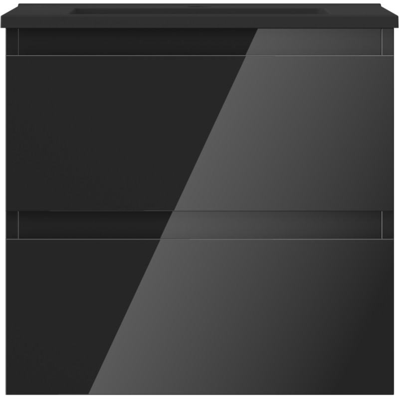 Mexen Orio armoire de salle de bains de 50 cm avec lavabo Otis, 2 tiroirs, noir brillant/noir mat - 91A10-05047-2-BFF70-W18M71