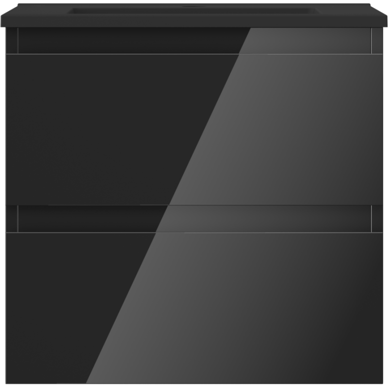 Mexen Orio mueble de baño de 50 cm con lavabo Otis, 2 cajones, negro brillo/negro mate - 91A10-05047-2-BFF70-W18M71
