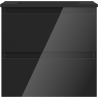 Mexen Orio Badezimmerschrank 50 cm mit Waschbecken Otis, 2 Schubladen, Schwarz Glanz/Schwarz Matt - 91A10-05047-2-BFF70-W18M71