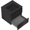 Mexen Orio Badezimmerunterschrank 50 cm mit Otis-Waschbecken, 2 Schubladen, Schwarz matt - 91A10-05047-2-BFF71-W18M71