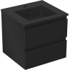 Mexen Orio Badezimmerunterschrank 50 cm mit Otis-Waschbecken, 2 Schubladen, Schwarz matt - 91A10-05047-2-BFF71-W18M71