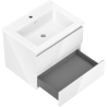 Mexen Orio Badezimmerschrank 60 cm mit Waschbecken Otis, 2 Schubladen, Weiß Hochglanz - 91A10-06047-2-BFF00-W18M00