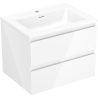 Mexen Orio mobile bagno 60 cm con lavabo Otis, 2 cassetti, bianco lucido - 91A10-06047-2-BFF00-W18M00